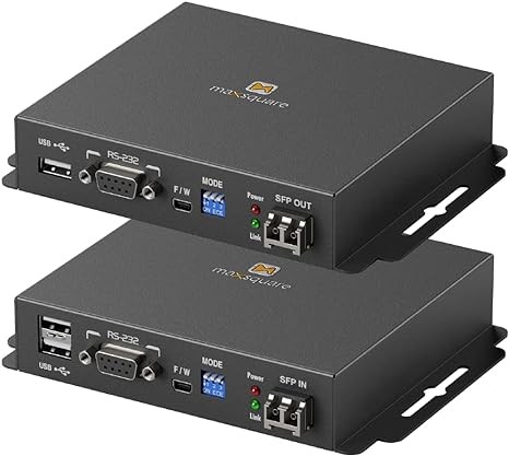 HDMI Over Fiber Optic Extender with KVM USB, HDMI 2.0 4K60Hz 4:4:4, Extend Up to 32, 808ft(10KM), 18Gbps, HDCP2.2, HDR, Two-Way IR, RS232, 2X Single Mode Modules, TAA Compliant (MSQ-300E)