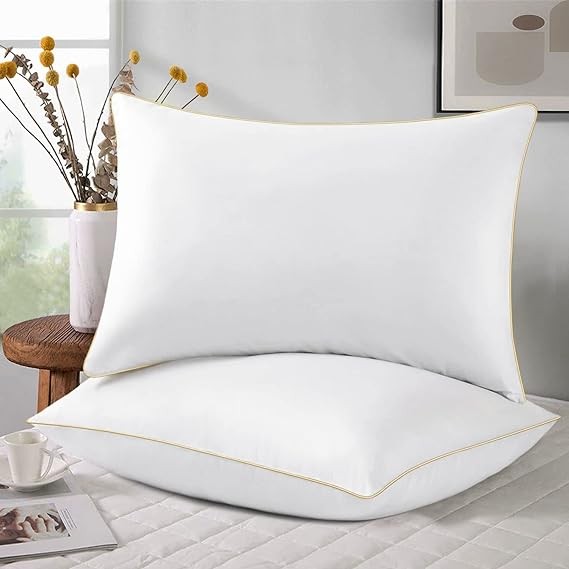 Pillows Queen Size Set of 2, Cooling Hotel Luxury Pillows, Premium Soft Down Alternative Breathable Pillows for Bed, Pillow for Back, Stomach or Side Sleepers